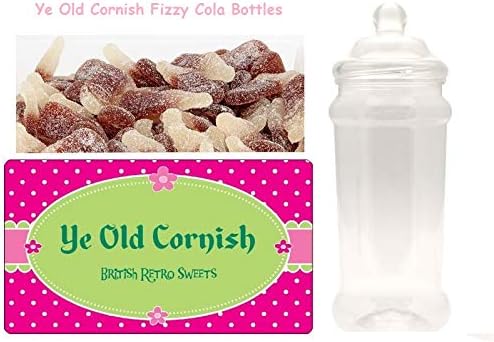 Ye Old Cornish Fizzy Cola Bottles English Candy Jar 300g