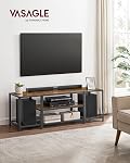 VASAGLE Modern TV Stand for TVs up to 65 Inches, 3-Tier Entertainment Center, Industrial TV Console Table with Open Storage Shelves, for Living Room, Bedroom, Rustic Brown and Black ULTV097B01