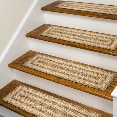 Homespice Cookie Dough Premium Jute Braided Stair Tread 8