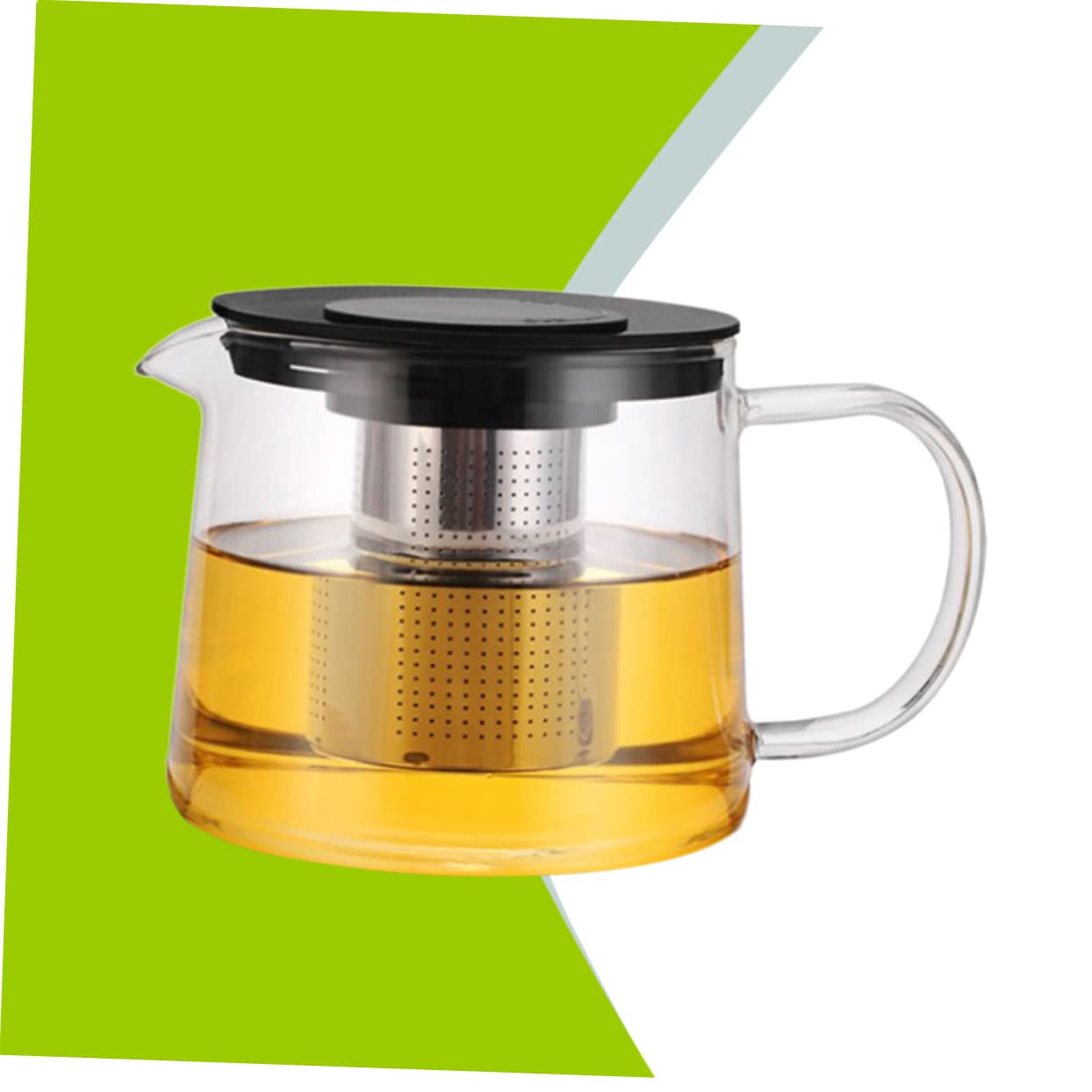 KICHOUSE 1500ml Heat Resistant Glass Teapot with Removable Stainless Steel Infuser for Loose Tea