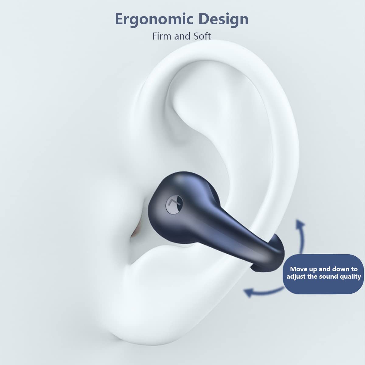Bezprzewodowe słuchawki douszne z klipsem na przewodnictwo kostne, z otwartym uchem, Bluetooth 5.3, mini klips, sportowe, bezbolesne, bezprzewodowe, Bluetooth, do biegania, jazdy samochodem, treningu