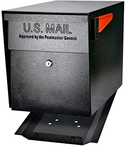 Mail Boss 7106 Curbside Steel Post Mount Security Locking Mailbox, Black, Extra Large