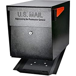 Mail Boss Large Capacity Locking Curbside Post Mount Mailbox, USPS Approved | Patented anti-pry lock, holds weeks of mail, fixed anti-fishing slot fits envelopes and bubble mailers, galvanized steel.