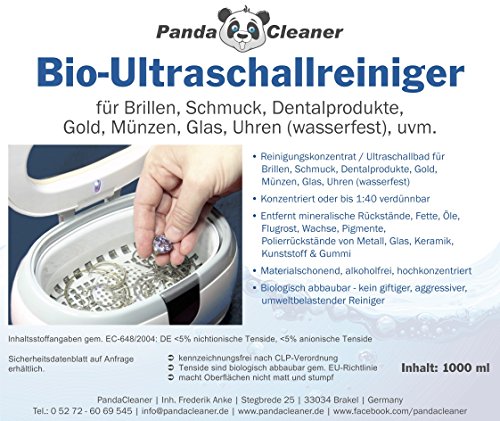 PandaCleaner Ultraschallreiniger Konzentrat 1 L â für Brillen, Schmuck, Zahnersatz & wasserfeste Uhren â kraftvoll & materialschonend â bis 1:40 verdünnbar â Made in Germany – Bild 6