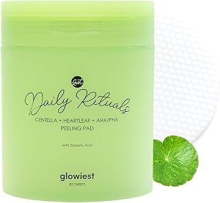 Daily Rituals Peeling Pads - 2% Niacinamide, AHA BHA PHA & Hyaluronic Acid - Dual-Sided Exfoliating Pads with Glycolic Acid for total face & body glow (Centella + Heartleaf)