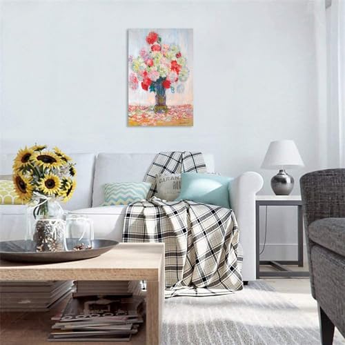 アートパネル モネ 花と植物の絵 油絵 屋内壁掛け 玄関絵画 風水 開運絵画 リビングルーム ダイニングルーム ベッドルーム バスルーム オフィス 完成品 木製フレーム [4]