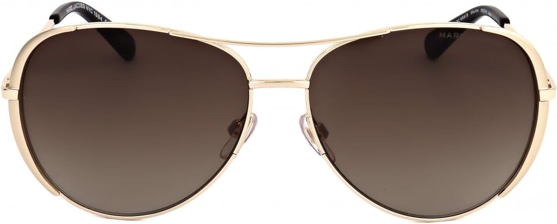 Marc Jacobs Sunglasses Aviator Full Rim, Gold/Black Frame and Dark Grey Gradient Lens MARC686/S0RHL9O