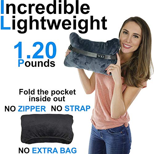 Xoqute Premium Coral Fleece Travel Pillow Blanket 2 In 1 | Compact Travel Blanket And Pillow Set | Travel Pillow And Blanket Set | Airplane Blanket | Portable Blanket Pillow | Compact Blanket (Black) #TOP2