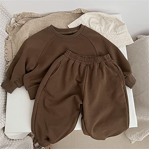 Kids Girls Boys Fall Sweatshirts Casual Tops Solid Crewneck Long Sleeve Pullover Sweatshirts Clothes4