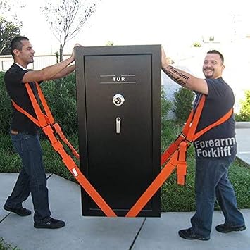 Forearm Forklift Shoulder Harness – Orig. Model - Lift and Move Furniture, appliances, Supports up to 800 lb. Moving Harness Set, 4 Harnesses and 4 Center Straps That are ea 9’4” Long, 2 Pack, Orange