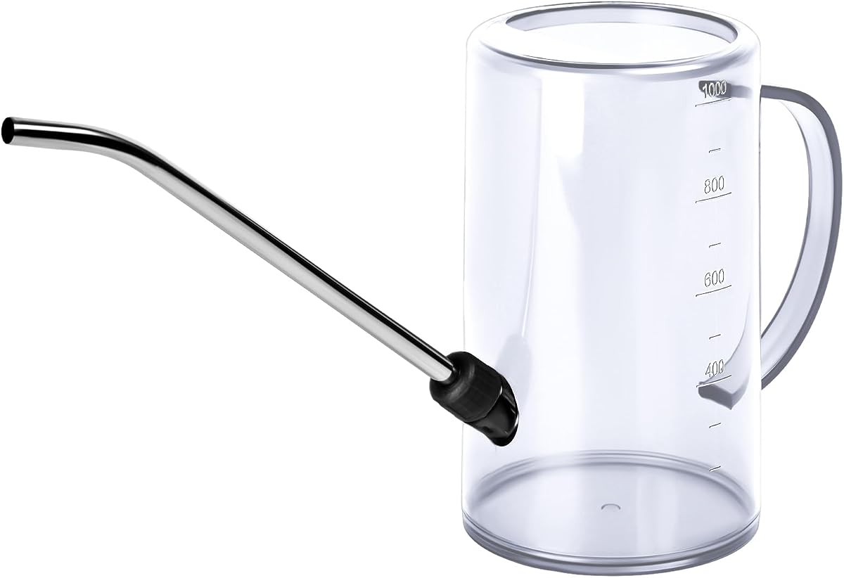 Plastic Watering Can - with Long Spout - 1/4 Gallon - 34 Oz - White