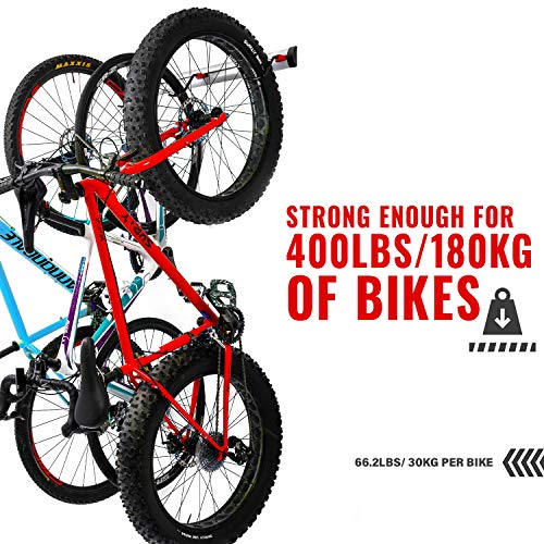Pro Bike Tool Bike Wall Rack - 6 Bikes Version - Adjustable Indoor Hanging Bike Rack For Garage Or Home - Vertical Cycling Hanger - Secure Hook - Holder For Road Or Mountain Bicycles #TOP4