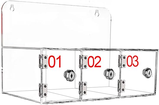 Home Cell Phone Locker Box, 2/3/4/6/8 Slots Cell Phones Storage Cabinet, Wall-Mounted Cell Phones Storage Box with Lock, for Office Classroom,3