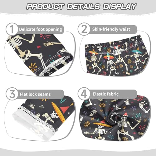 Funny Skull Skeleton Girls Leggings Soft Stretch Workout Yoga Dance Pants for Kids Casual Tights3