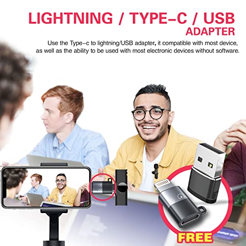 Aisizon Wireless Clip Mic, Wireless Lavalier Microphones, Lapel Clip-On Microphone, For Smartphone, Laptop, Video Recording, Tiktok, Facebook Live, Youtube Live Stream #TOP2