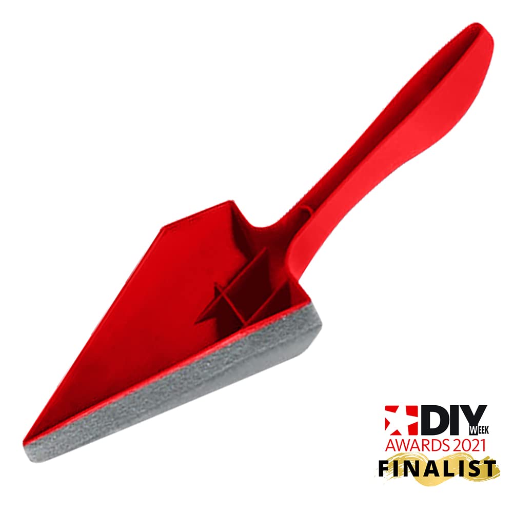 DEKTON DT95840 Malwerkzeug-Set, rot, Farbwalze, beflockte Kantenkante, Eckpolster, Teleskopstange, leicht zu reinigen, waschbar.