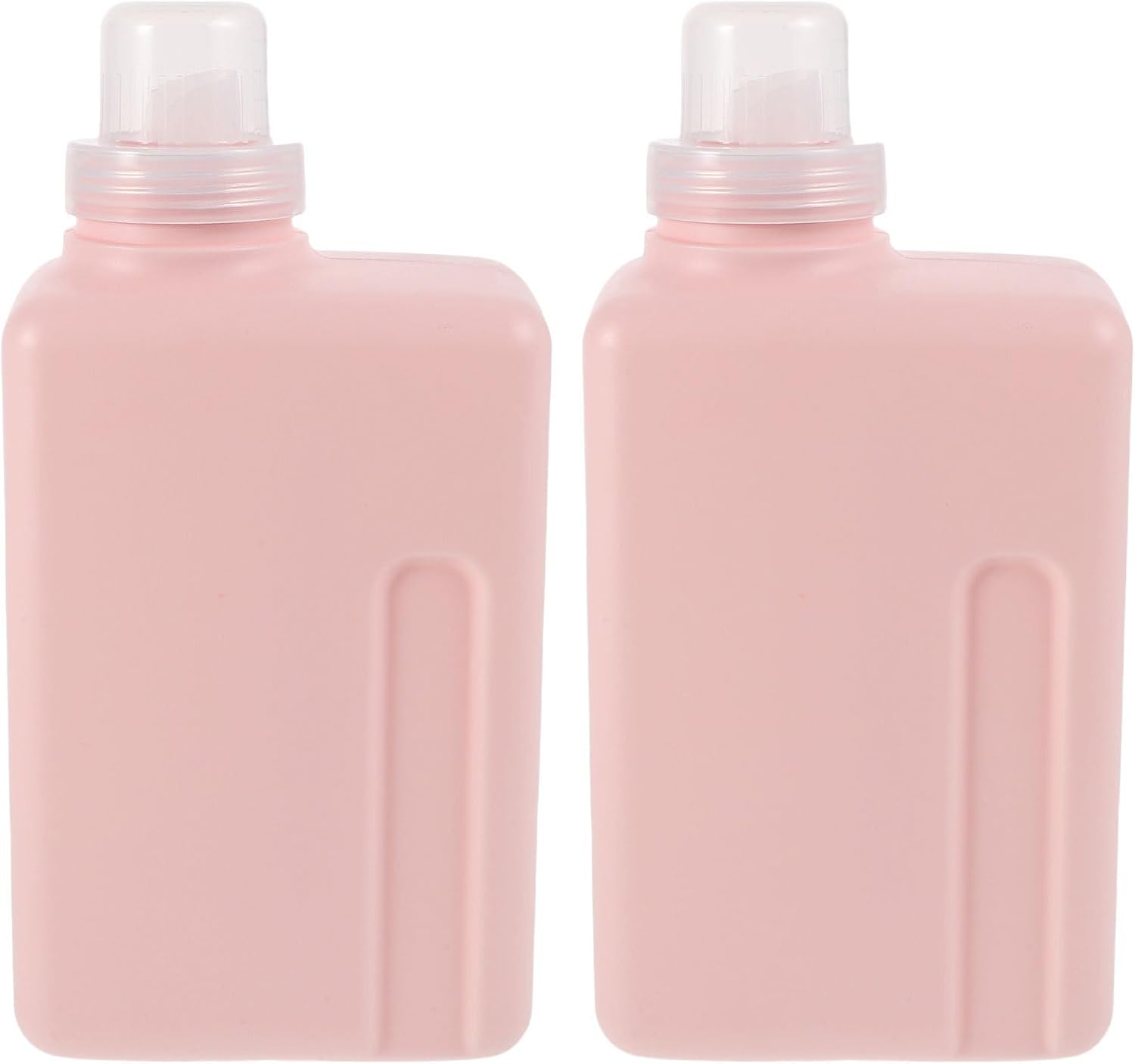 LIOOBO 2pcs Laundry Liquid Detergent Dispenser Bottle 1000ml Pink Hdpe Square Refillable Container with Leak-proof Design and Large Capacity for Bathroom and Cleaning Random Color