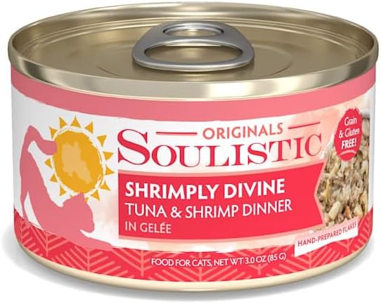 Soulistic Originals Shrimply Divine Tuna & Shrimp Dinner in Gelee Wet Cat Food, 3 oz., Case of 12