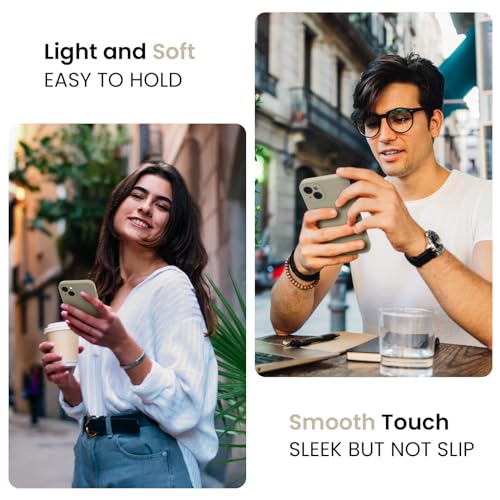 Image of FireNova Designed for iPhone 14 Case, Silicone Upgraded [Camera Protection] Phone Case, Soft Anti-Scratch Microfiber Lining Inside, 6.1 inch, Khaki