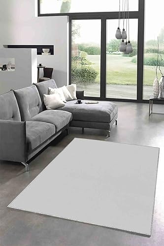 LaModaHome Alfombra antideslizante  Blanco blanco delgado, lavable, suave, lavable a máquina, alfombra de dormitorio, interior y exterior,