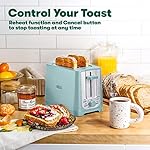 BELLA 2 Slice Toaster with Auto Shut Off - Extra Wide Slots & Removable Crumb Tray and Cancel, Defrost & Reheat Function - Toast Bread, Bagel & Waffle, Aqua - Image 3