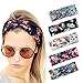 Produktbild Sethain Boho Stirnband Blumendruck Baumwolle Blatt Dehnbarer Headwrap Sandstrand 10er Pack Fadenkreuzband Für Frauen und Mädchen