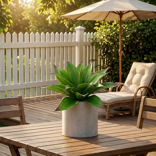 ENALGRE Artificial Agave 22" Faux Agave Fake Greenery Outdoor Artificial Plant Fake Plant for Indoor Home Decoration Plastic Plant Outdoor Decor Front Porch Decor Simulation Plants (Red 2Pcs) No Vase by ENALGRE - Used condition - Image 5
