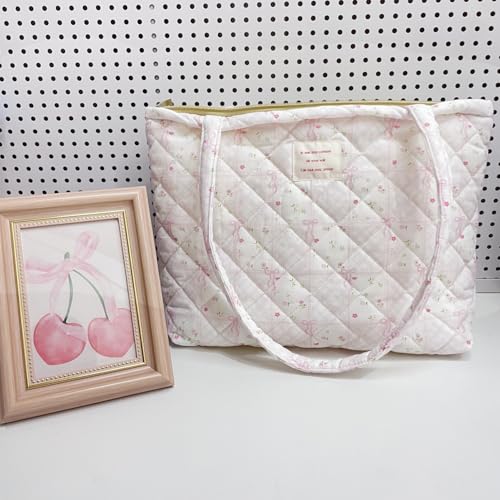 Image of Sunwel Fashion Top Zipper Floral Quilted Bag Small Tote Bag for Women