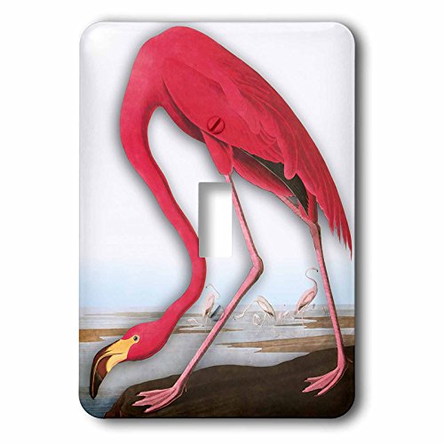 Interrupteur à bascule simple décoration oiseau Flamant rose vintage