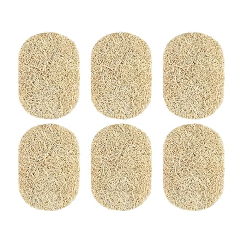 JSKWIKE 6 Pcs Natural Esponja Estropajo Esponjas Naturales para Lavar Plato Loofah Esponja Esponjas Naturales de Luffa con Cordón Esponjas de Cocina de Lufa Natural Ecológicas Biodegradables