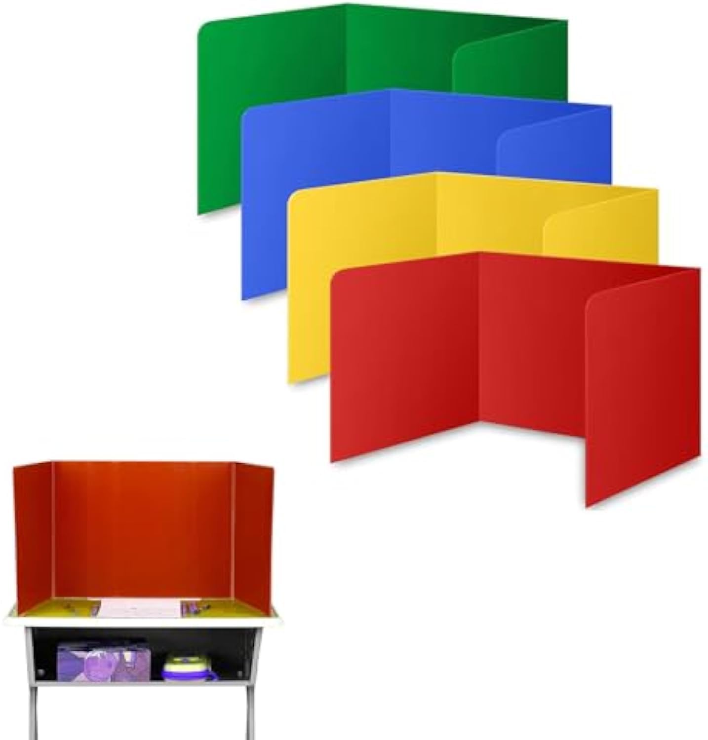 4 Pack Desk Divider Privacy Panel,Privacy Screen Stand,Desk Privacy Divider,Barrier Divider,Desktop Privacy Divider,Office Desk Privacy Panel for Easy Privacy Protection - Image 4