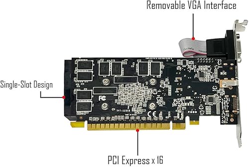 Miniatura 4 de SAPLOS NVIDIA GT 1030 2GB GDDR5 de 64 bits, tarjeta gráfica, diseño ITX, HDMI DVI-D, juegos de tarjetas de video de PC, GPU de computadora, soporte