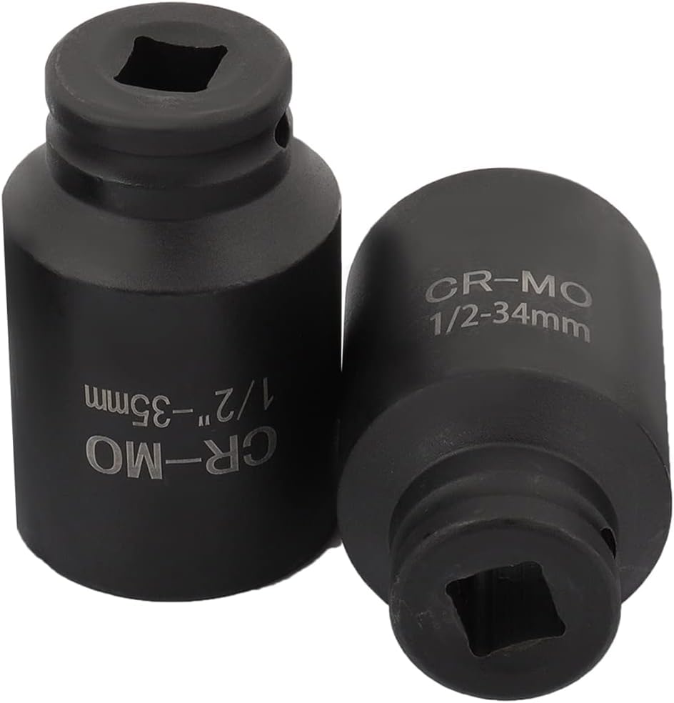 SCITOO 5pcs Deep Spindle Axle Nut Impact Socket Set 1/2 6 Point Drive Metric Axle Hub Nut Socket 33mm 34mm 35mm 36mm 38mm