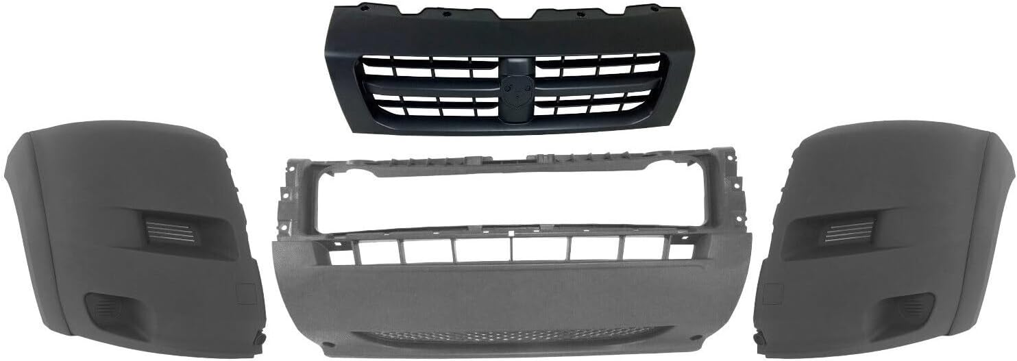 2014 2015 2016 2017 2018 Compatible With Ram Promaster1500 2500 3500 Front Bumper Cover With Upper Grille Side Flares