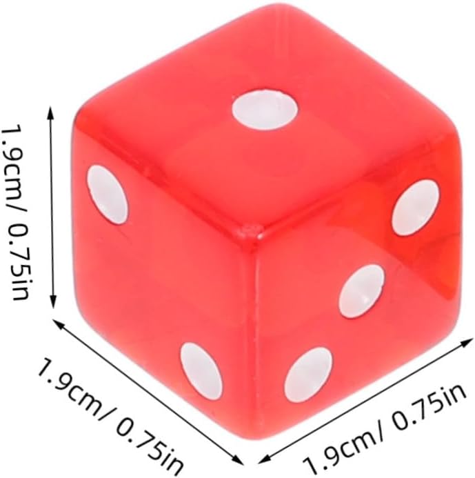 36pcs Transparent Acrylic Dice Set Square Edged for Board Games Math Teaching Tools Classroom Use Party Activities Clear Dice for Counting and Learning