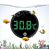 Termómetros digitales para acuarios – Termómetro digital con pantalla LED para acuario | Termómetros para acuarios de diseño preciso con pantalla digital 4,3 x 4,3 cm para recipientes de cristal para