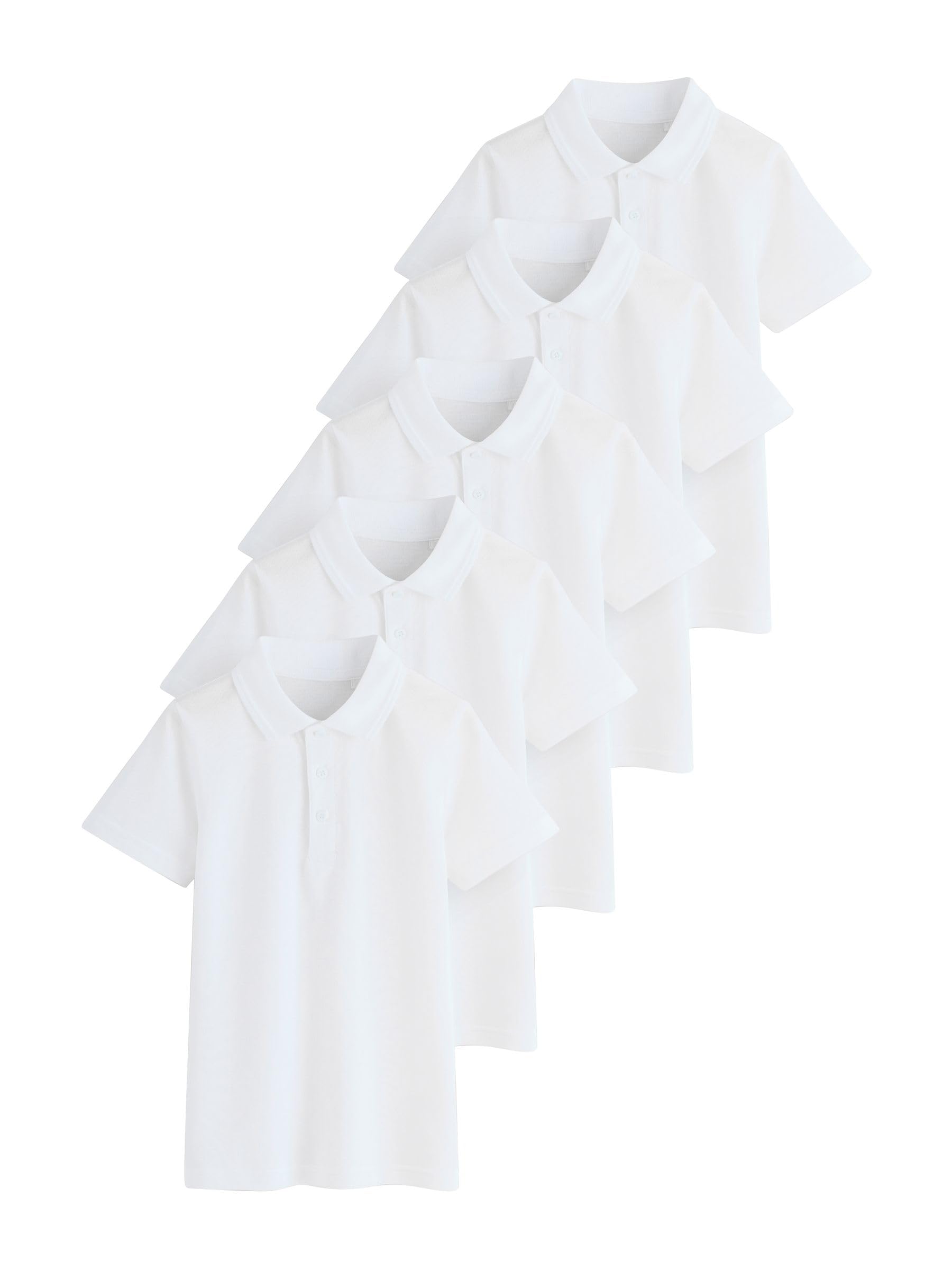 NEXT Garçon Chemise d’école Slim à Manches Courtes, Lot de 5