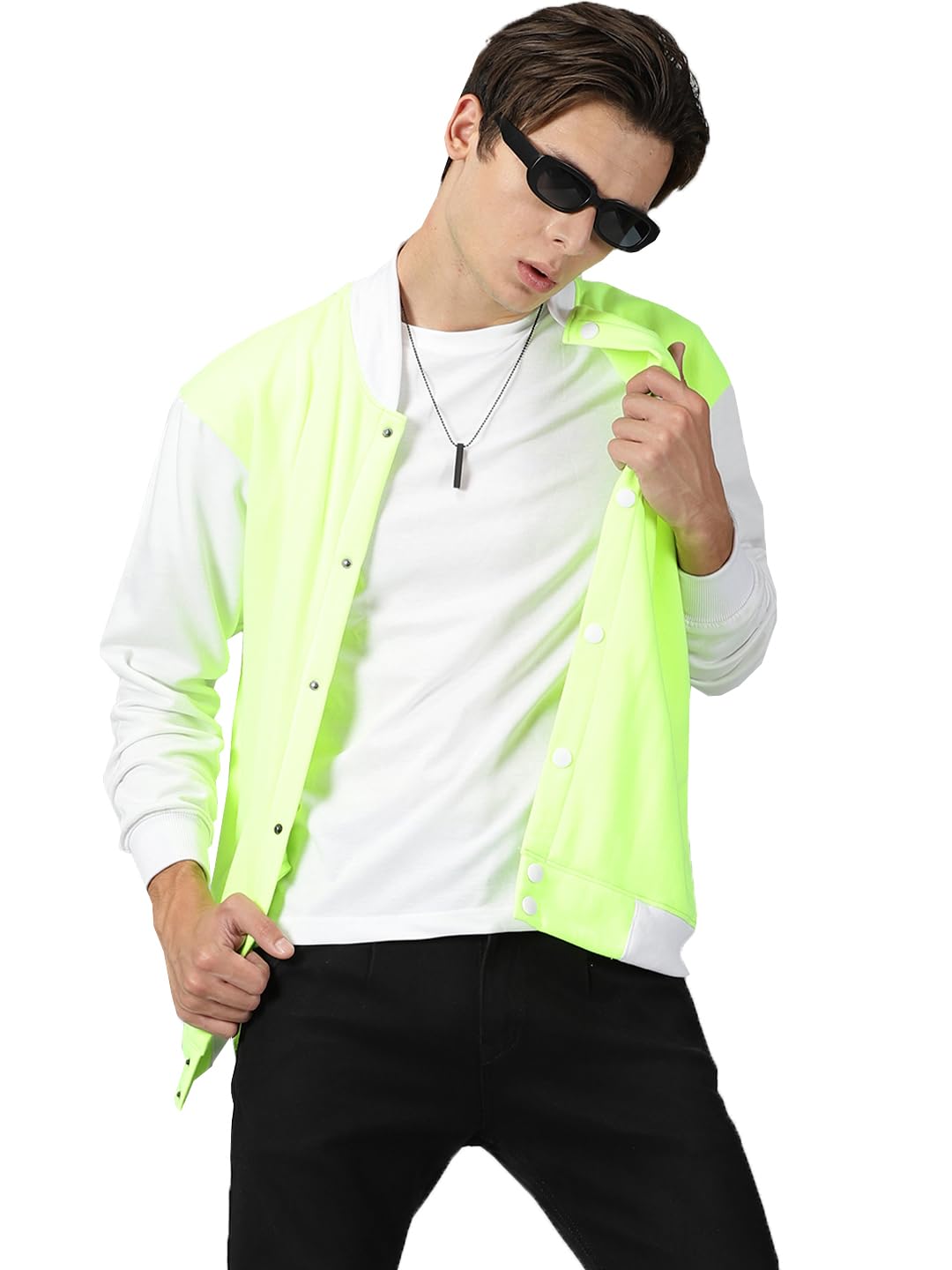 RodZen Men’s Cotton Fleece Standard Length Back Printed Varsity Jacket