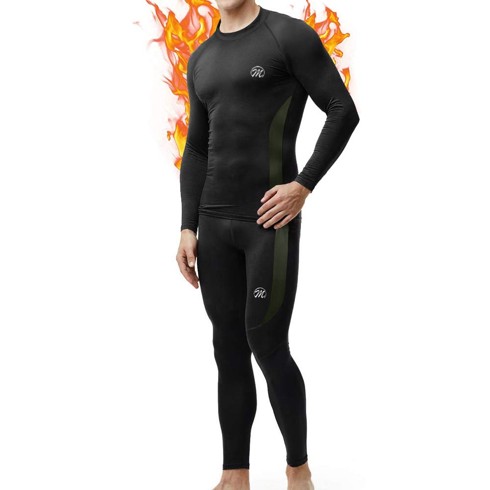 MEETWEE Herren Thermo-Shirts, langärmelig, mit Fleece gefüttert Unterhemd