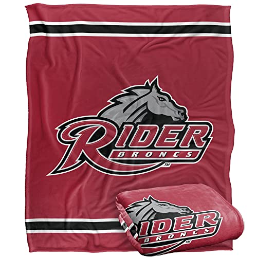 Rider University Broncs Blanket, 50"x60", Primary Logo Stripes, Silky Touch Super Soft Throw