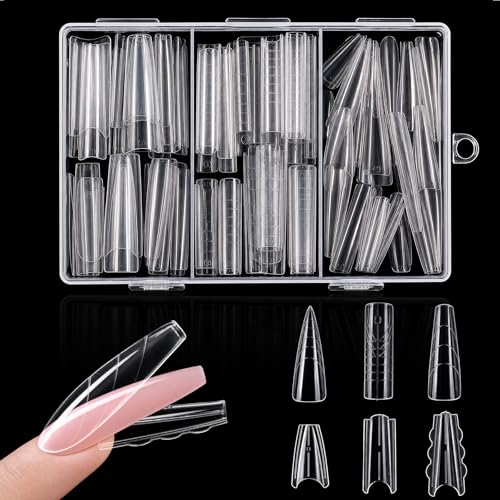 ACOCO 180-piece Sandwich Nail Art Dual-Ended Stencil Set Three Shapes Mixed Together Poly Gel Nail Forms. No Paper Templates Needed Suitable for Nail Extensions DIY Nail Art and Beginners