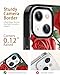 Sholbrak [3 in 1 Designed for iPhone 15 Case Red Rose Flower Floral Protective Phone Case Cover 6.1