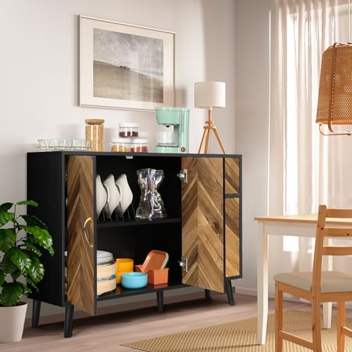 SIHANM-Sideboard-Buffet-Cabinet-with-Storage-3-Doors-Storage-Cabinet-with-Drawers-Free-Standing-Accent-Cabinet-with-Shelves-Anti-Toppling-Cabinets-for-Hallway-Living-Room-Entryway-Kitchen SIHANM Sideboard Buffet Cabinet with Storage 3 Doors Storage Cabinet with Drawers Free Standing Accent Cabinet with Shelves Anti Toppling Cabinets for Hallway Living Room Entryway Kitchen