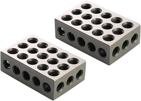 Precision Hardened Steel Block 2pcs 25mm 50mm 75mm 23 Holes Precision Matched Machinist 123 Milling Gauge Metric 25-50-75mm Parallel Block1/2/3 inch