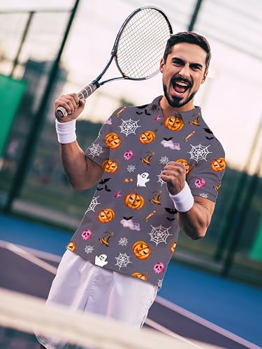 Mens Golf Shirt Dry Fit Performance Moisture Wicking Short Sleeve Print Casual Collared Polo Shirts for Men4