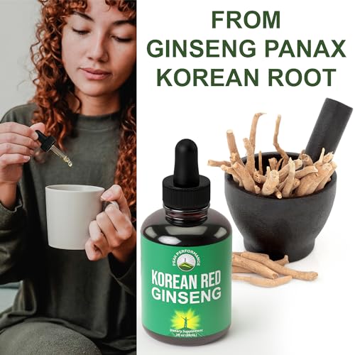 Peak Performance Korean Red Ginseng Liquid Drops With Pleasant Taste. From Panax Korean Root Extract For Energy, Stamina, Focus. Vegan Nootropic, Zero Sugar Oil Tincture Herbal Supplement For Men And Women thumb #1