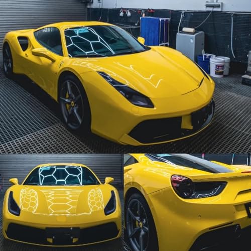 Image of CREON Vinyl Wrap for Car & Bike Self Adhesive Vinyl Wrap Sheet Sticker & Decal Roll Film Auto Car Vehical Air Release (1 feet x 5 feet, Yellow Glossy Wrap)