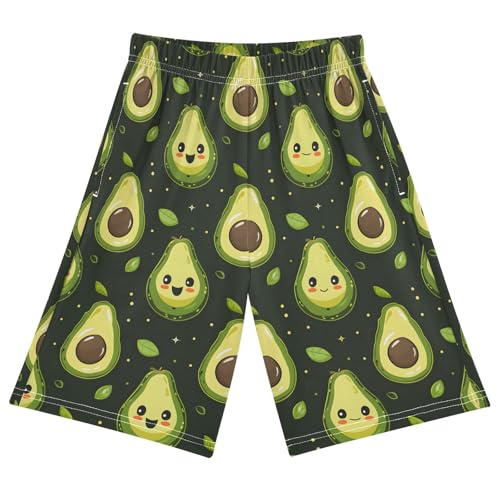 Cartoon Avacado Smile Short Pajama Pants Bottoms Soft Sleepwear with Pockets