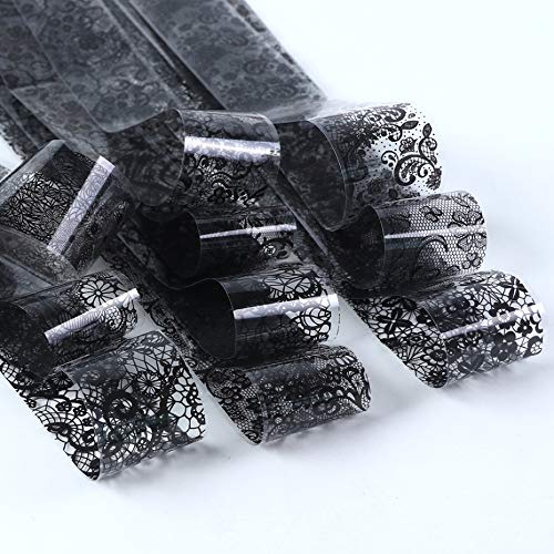 (2 Box / 20 stücke) Spitze Nail Art Transferfolie, Mwoot Nailart Folie Transfer Roll Set Holographische Lace Nail Transfer Aufkleber Nail Wraps Transfer Aufkleber Kit Nagelfolie Transfer