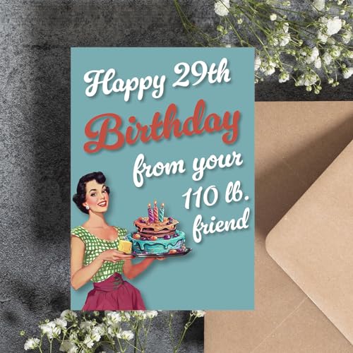 Funny Best Friend Birthday Card, 30th, 40th, 50th, 60th, 70th, 80th, Birthday Gifts for Women Her Bestie and Friendship (5 x 7 Inch Birthday Card with Kraft Envelope)